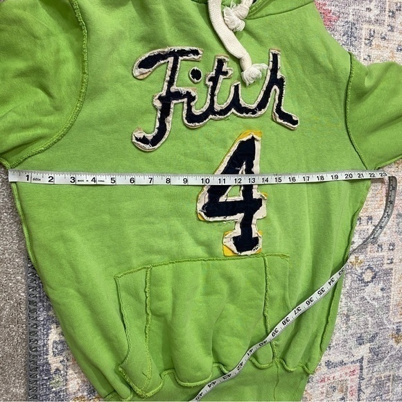 Abercrombie and Fitch Y2K Mens Muscle‎ Hoodie Sweatshirt Green Stitched Letters - Picture 8 of 9